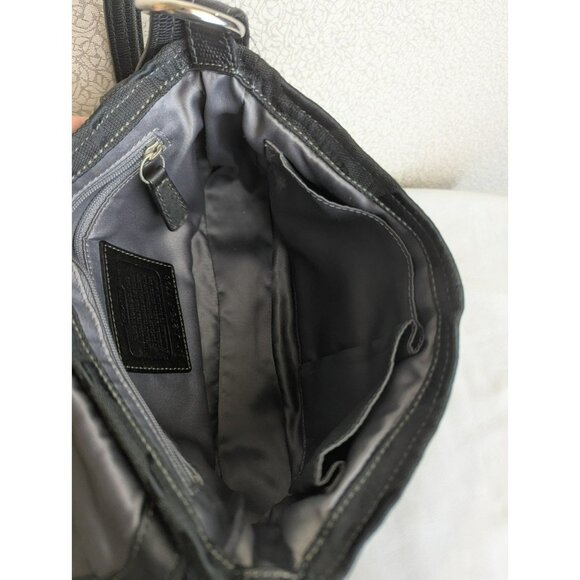 Coach Chelsea Signature Flap Convertible Shoulder/Crossbody Bag Canvas Black Y2K - Picture 9 of 12